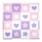 Tadpoles Hearts and Stars Foam Playmats for Kids, 16 Interlocking Foam Tiles, Waterproof, Durable, and Long-lasting | Total Floor Coverage 50” x 50” | For Ages 3 and Up | Pink, Purple, and White